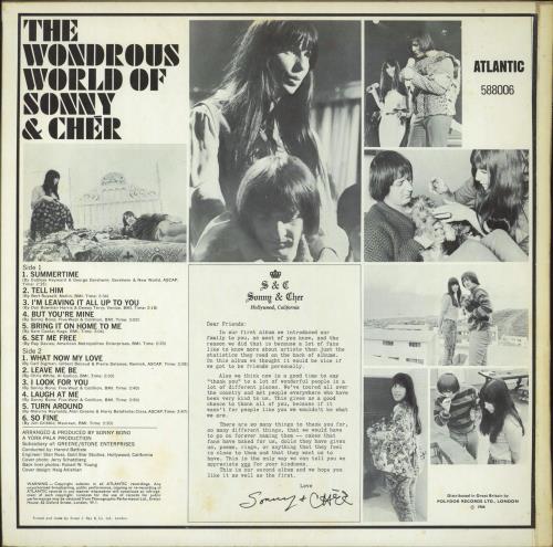 Sonny & Cher The Wondrous World Of Sonny & Cher vinyl LP album (LP record) UK S+CLPTH794272