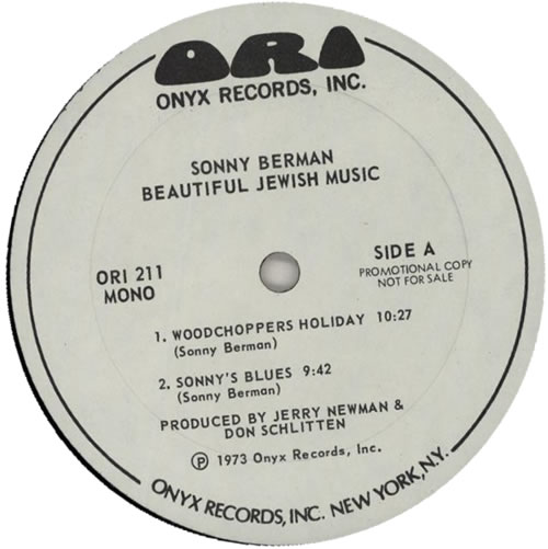 Sonny Berman Beautiful Jewish Music vinyl LP album (LP record) US V3ULPBE585576