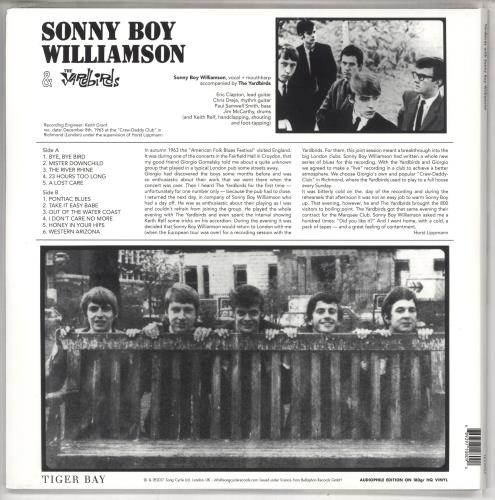 Sonny Boy Williamson Sonny Boy Williamson & The Yardbirds - 180gm Clear Vinyl - Sealed vinyl LP album (LP record) UK SBNLPSO734425