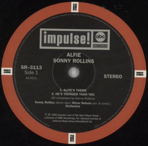 Sonny Rollins Alfie - 180gm vinyl LP album (LP record) UK SOZLPAL821548