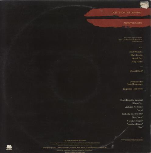 Sonny Rollins Don't Stop The Carnival 2-LP vinyl record set (Double LP Album) UK SOZ2LDO471758