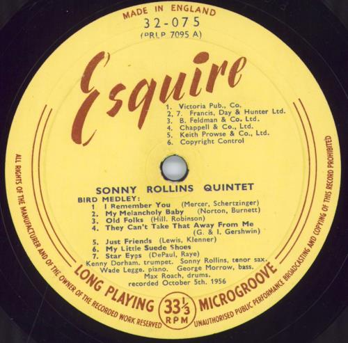 Sonny Rollins Rollins Plays For Bird - G/EX vinyl LP album (LP record) UK SOZLPRO802326