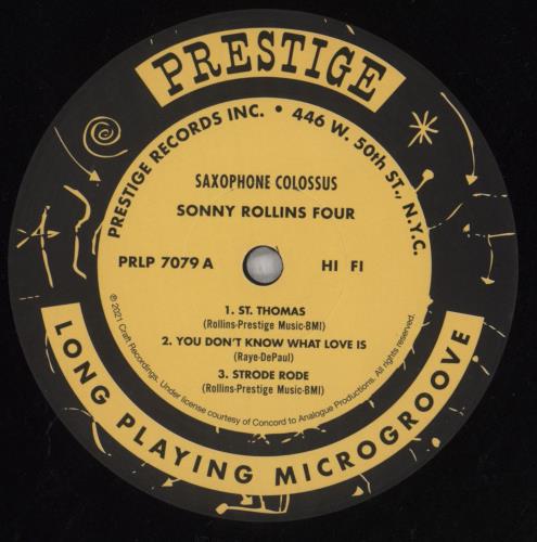 Sonny Rollins Saxophone Colossus - 180gm vinyl LP album (LP record) UK SOZLPSA844408