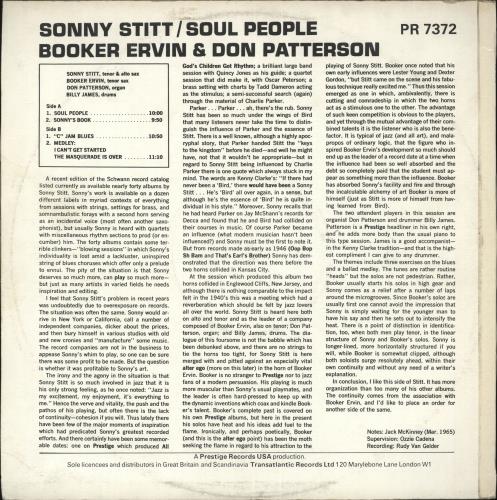 Sonny Stitt Soul People vinyl LP album (LP record) UK SS8LPSO541333
