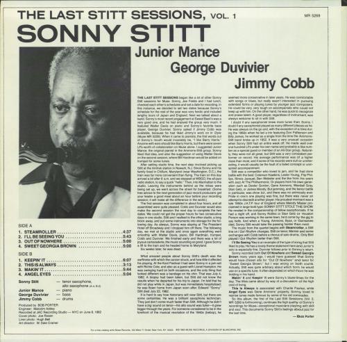 Sonny Stitt The Last Stitt Sessions Volumes 1 & 2 2-LP vinyl record set (Double LP Album) US SS82LTH793134