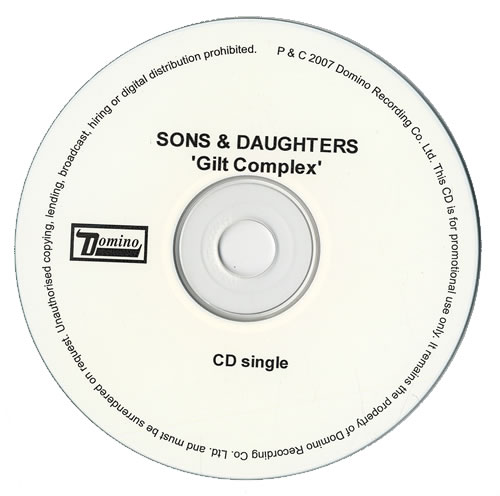 Sons And Daughters Gilt Complex CD-R acetate UK SB7CRGI471512