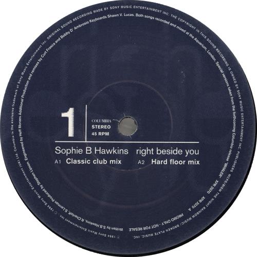 Sophie B Hawkins Right Beside You 12" vinyl single (12 inch record / Maxi-single) UK SBH12RI103499
