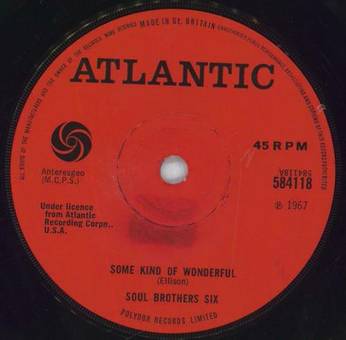 Soul Brothers Six Some Kind Of Wonderful 7" vinyl single (7 inch record / 45) UK SB607SO827433