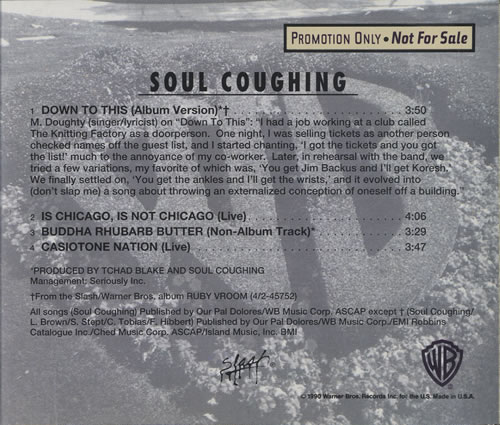Soul Coughing Down To This CD single (CD5 / 5") US OUGC5DO445754