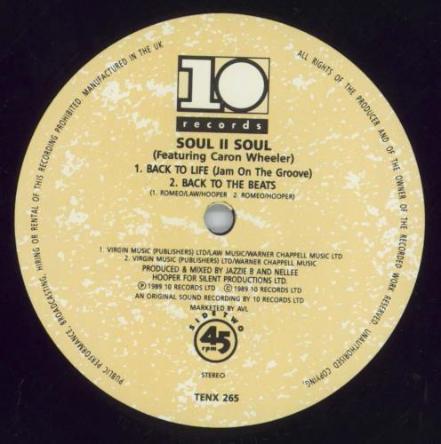Soul II Soul Back To Life + Sleeve 12" vinyl single (12 inch record / Maxi-single) UK STS12BA819519