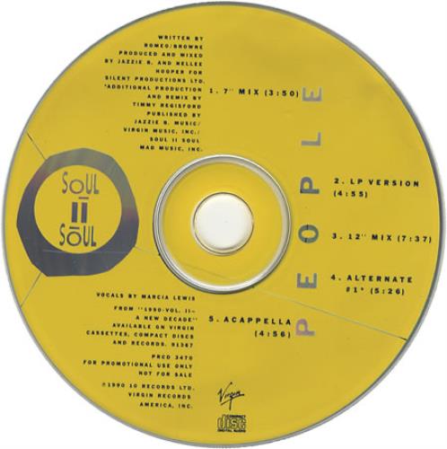 Soul II Soul People CD single (CD5 / 5") US STSC5PE11330