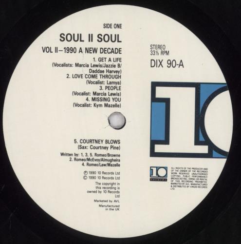 Soul II Soul Vol. II (1990 - A New Decade) vinyl LP album (LP record) UK STSLPVO513404