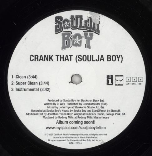Soulja Boy Crank That [Soulja Boy] - Promo 12" vinyl single (12 inch record / Maxi-single) US UO012CR875910