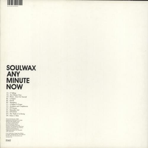 Soulwax Any Minute Now 2-LP vinyl record set (Double LP Album) UK SWX2LAN297713