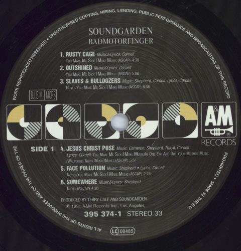 Soundgarden Badmotorfinger vinyl LP album (LP record) UK SOULPBA820072