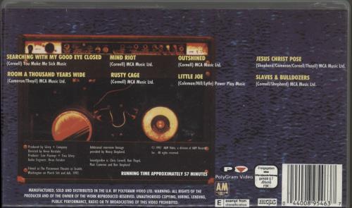 Soundgarden Motorvision video (VHS or PAL or NTSC) UK SOUVIMO872469