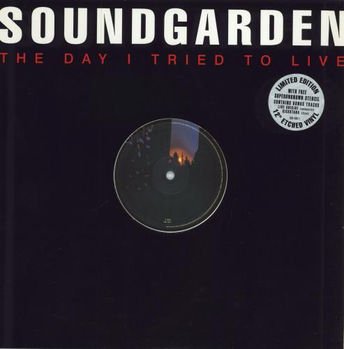 Soundgarden The Day I Tried To Live - Etched 12" vinyl single (12 inch record / Maxi-single) UK SOU12TH27476