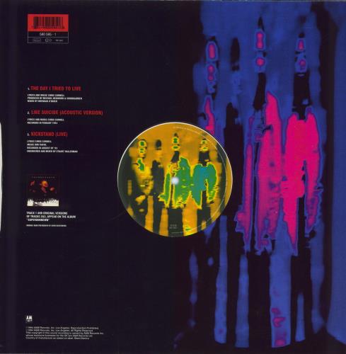 Soundgarden The Day I Tried To Live - Etched 12" vinyl single (12 inch record / Maxi-single) UK SOU12TH27476