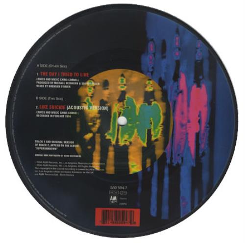 Soundgarden The Day I Tried To Live 7" vinyl picture disc (7 inch picture disc single) UK SOU7PTH27475