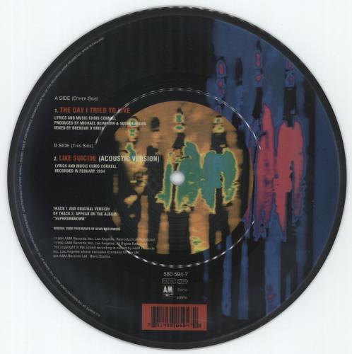 Soundgarden The Day I Tried To Live 7" vinyl picture disc (7 inch picture disc single) UK SOU7PTH27475