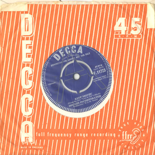 Sounds Incorporated Keep Movin' - A Label 7" vinyl single (7 inch record / 45) UK INQ07KE586326