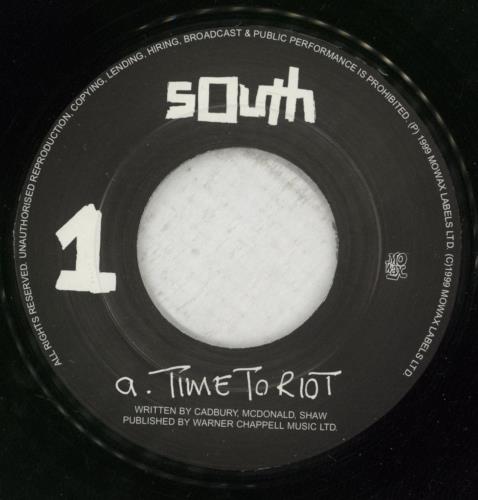 South Time To Riot 7" vinyl single (7 inch record / 45) UK HTO07TI258186