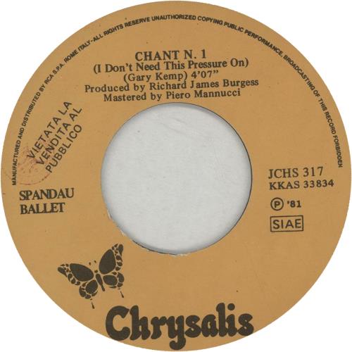 Spandau Ballet Chant No. 1 / Fire And Ice - Jukebox 7" vinyl single (7 inch record / 45) Italian SPB07CH666574