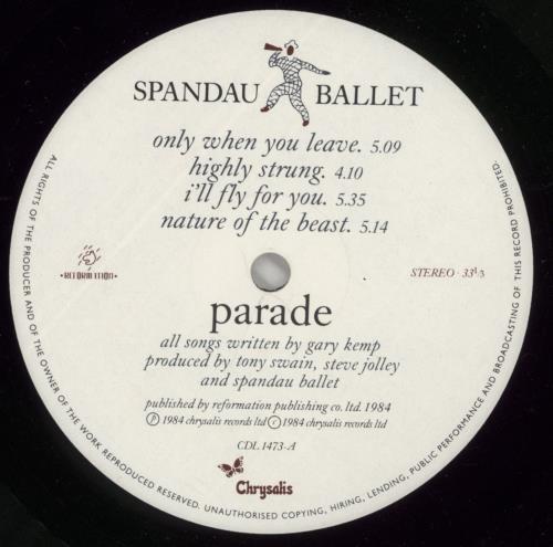 Spandau Ballet Parade vinyl LP album (LP record) UK SPBLPPA285252