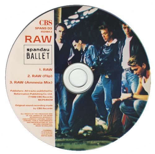 Spandau Ballet Raw CD single (CD5 / 5") UK SPBC5RA83389