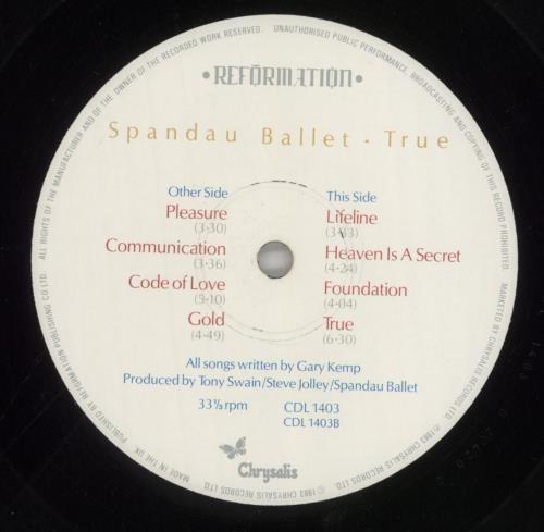 Spandau Ballet True vinyl LP album (LP record) UK SPBLPTR479111