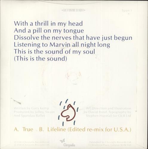 Spandau Ballet True 7" vinyl single (7 inch record / 45) UK SPB07TR550597