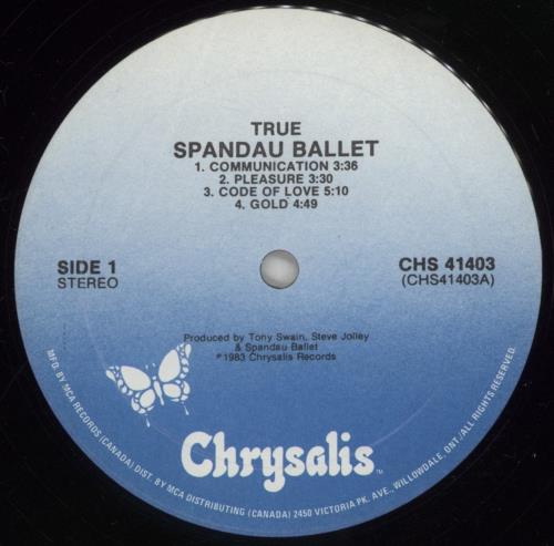 Spandau Ballet True vinyl LP album (LP record) Canadian SPBLPTR691128