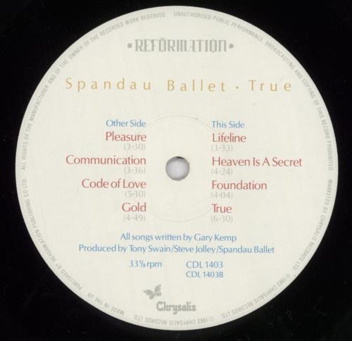 Spandau Ballet True vinyl LP album (LP record) UK SPBLPTR835319