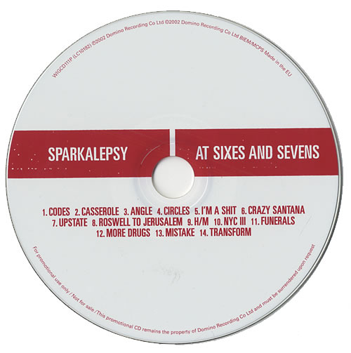 Sparkalepsy At Sixes And Sevens CD album (CDLP) UK J1LCDAT444247