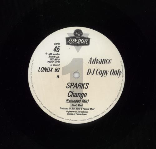 Sparks Change 12" vinyl single (12 inch record / Maxi-single) UK SPA12CH08158