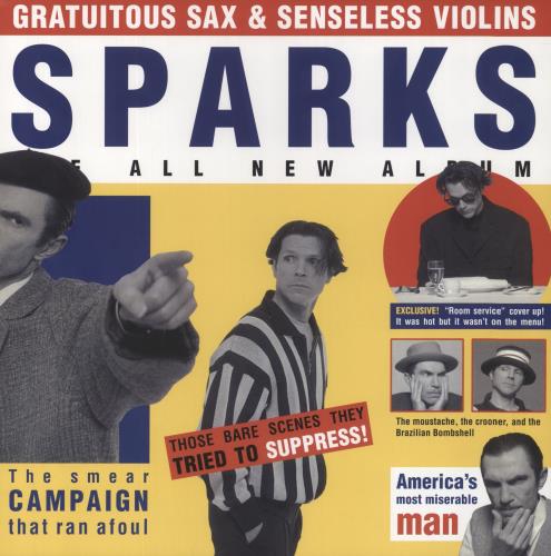 Sparks Gratuitous Sax & Senseless Violins - 180gm vinyl LP album (LP record) UK SPALPGR846202