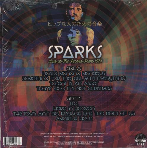 Sparks Live At The Record Plant 1974 - RSD Black Friday 2023 - Clear Vinyl - Shrink vinyl LP album (LP record) UK SPALPLI876318