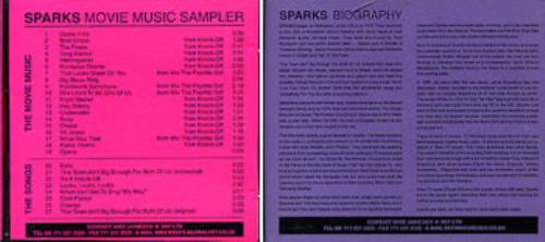 Sparks Movie Music Sampler CD-R acetate US SPACRMO148415