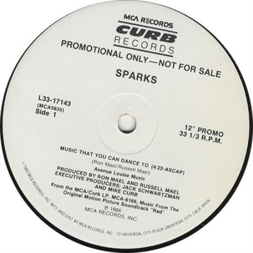 Sparks Music That You Can Dance To 12" vinyl single (12 inch record / Maxi-single) US SPA12MU46855