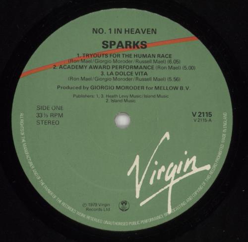 Sparks No. 1 In Heaven - 1st vinyl LP album (LP record) UK SPALPNO397861