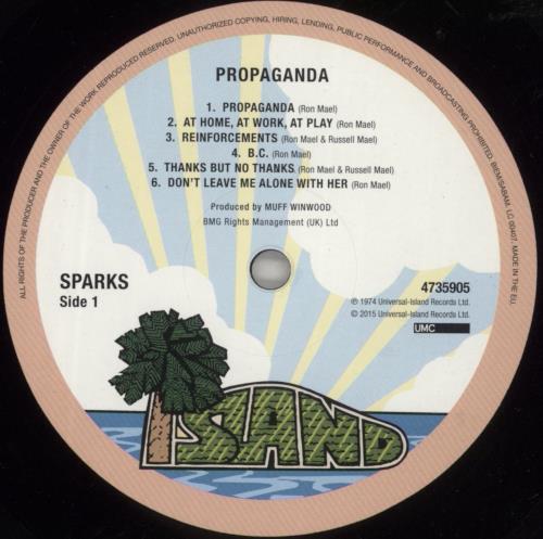 Sparks Propaganda - 180 Gram Vinyl vinyl LP album (LP record) UK SPALPPR742894