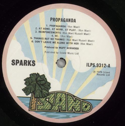 Sparks Propaganda - 1st - EX vinyl LP album (LP record) UK SPALPPR874138