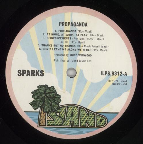 Sparks Propaganda - 1st - Title Sticker - EX vinyl LP album (LP record) UK SPALPPR754526