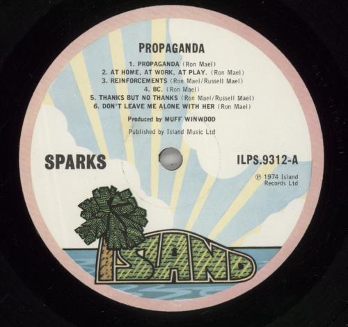 Sparks Propaganda - 1st - Title Sticker vinyl LP album (LP record) UK SPALPPR226234