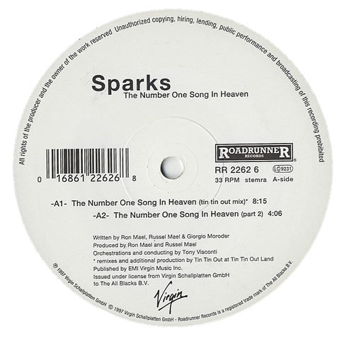 Sparks The Number One Song In Heaven 12" vinyl single (12 inch record / Maxi-single) UK SPA12TH96466