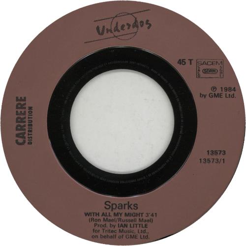 Sparks With All My Might 7" vinyl single (7 inch record / 45) French SPA07WI56849