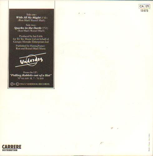 Sparks With All My Might 7" vinyl single (7 inch record / 45) French SPA07WI56849