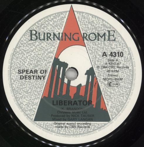 Spear Of Destiny Liberator 7" vinyl single (7 inch record / 45) UK SOD07LI183365