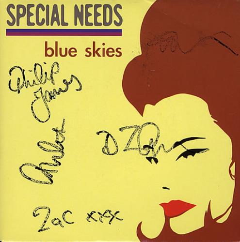 Special Needs Blue Skies - Fully Autographed! 7" vinyl single (7 inch record / 45) UK NEE07BL348261