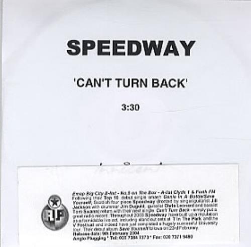 Speedway [2000s] Can't Turn Back CD-R acetate UK S\WCRCA317024